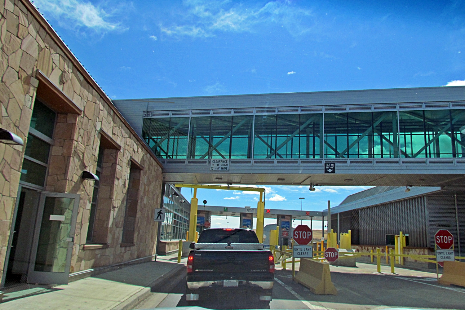 The Coutts border crossing from Alberta into the United States