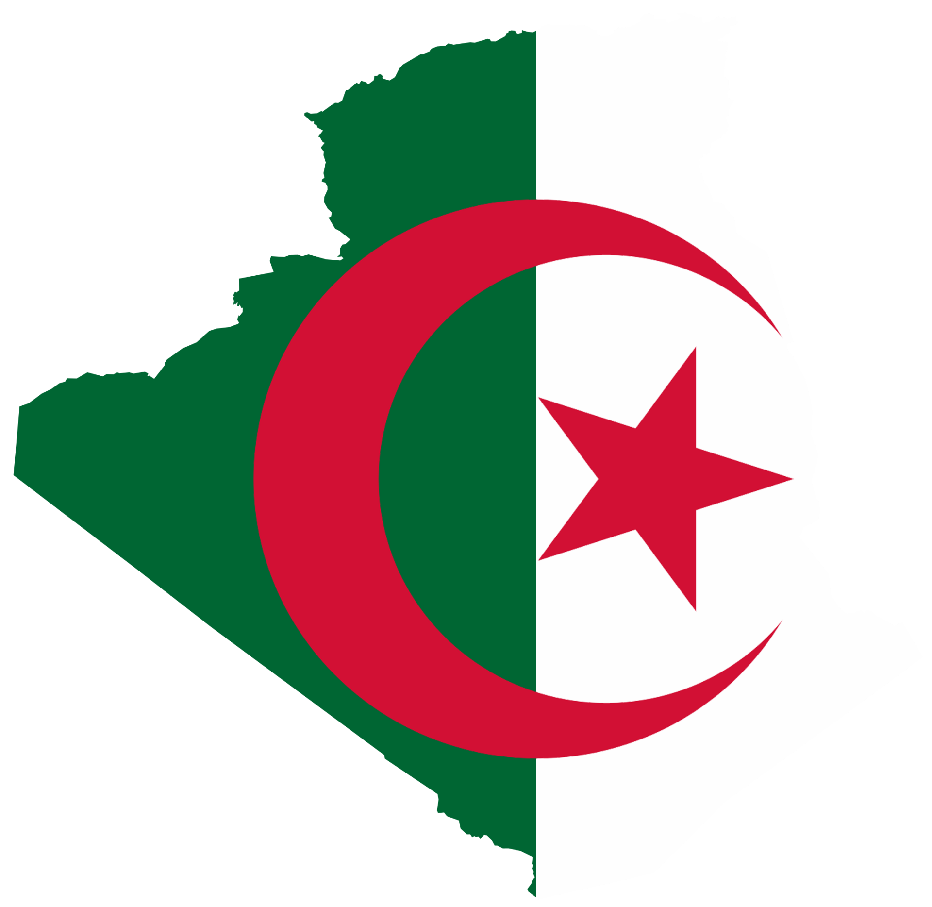 A flag-map of Algeria