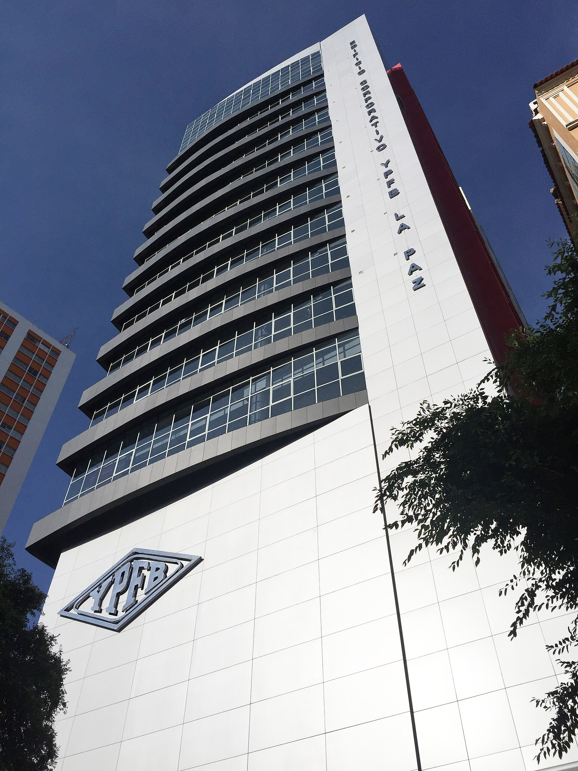 YPFB headquarters, Bolivia's state oil and gas company, in La Paz