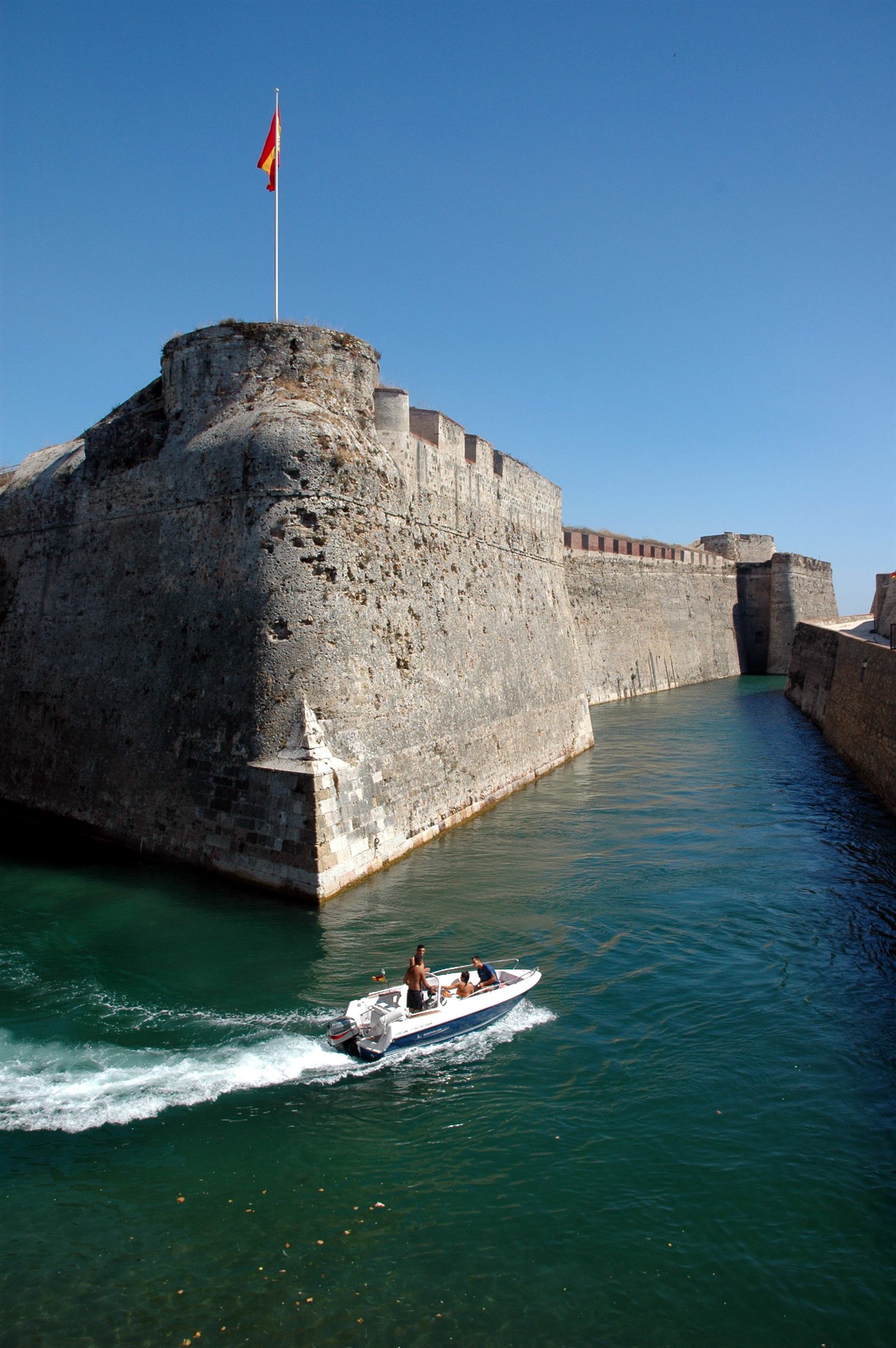 The 16th-century Royal Walls and moat of Ceuta, the Spanish city on Morocco's Mediterranean coast