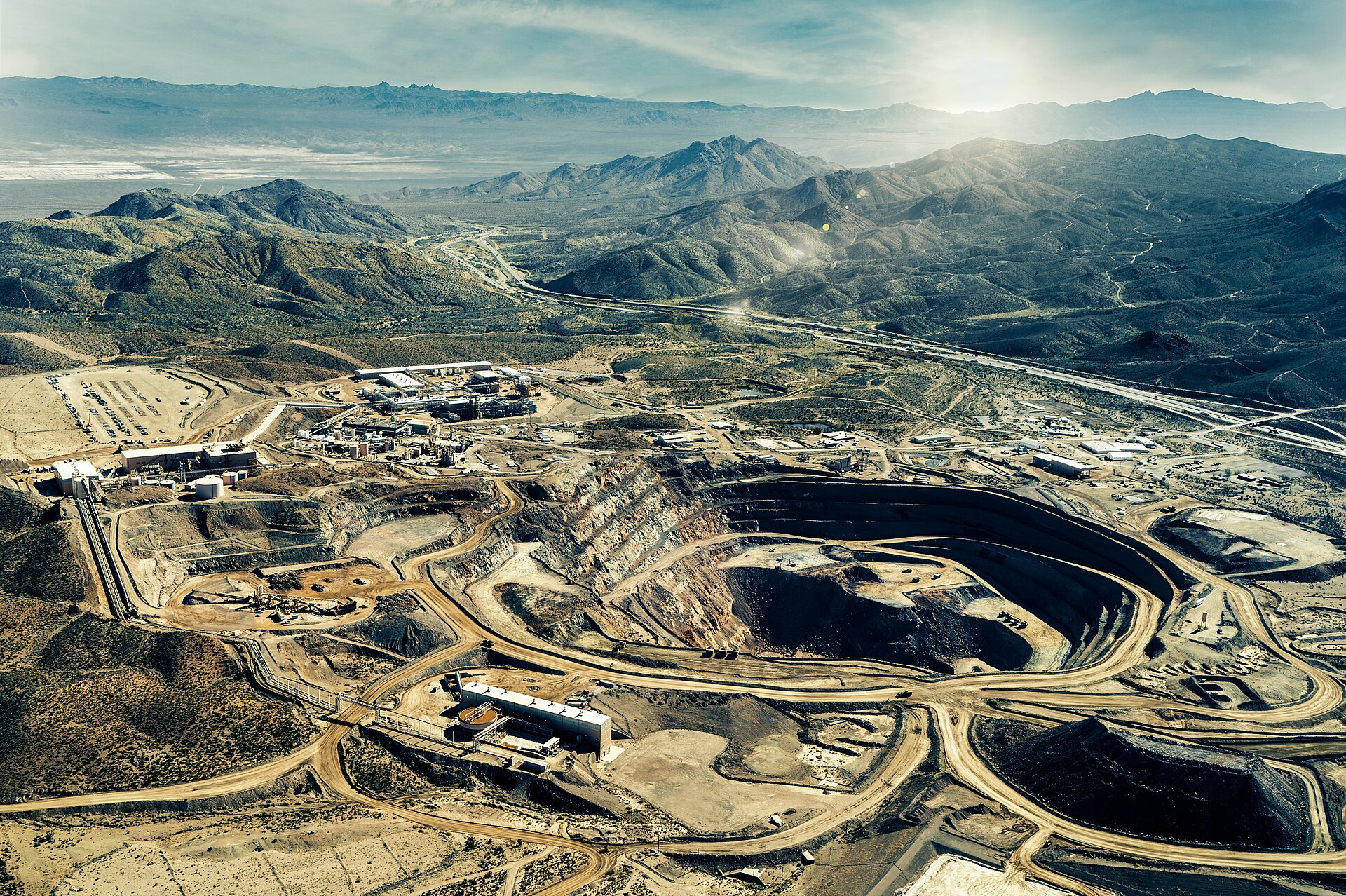 The Mountain Pass rare earth mine and processing facility in California, the only significant rare earth mining operation in the United States