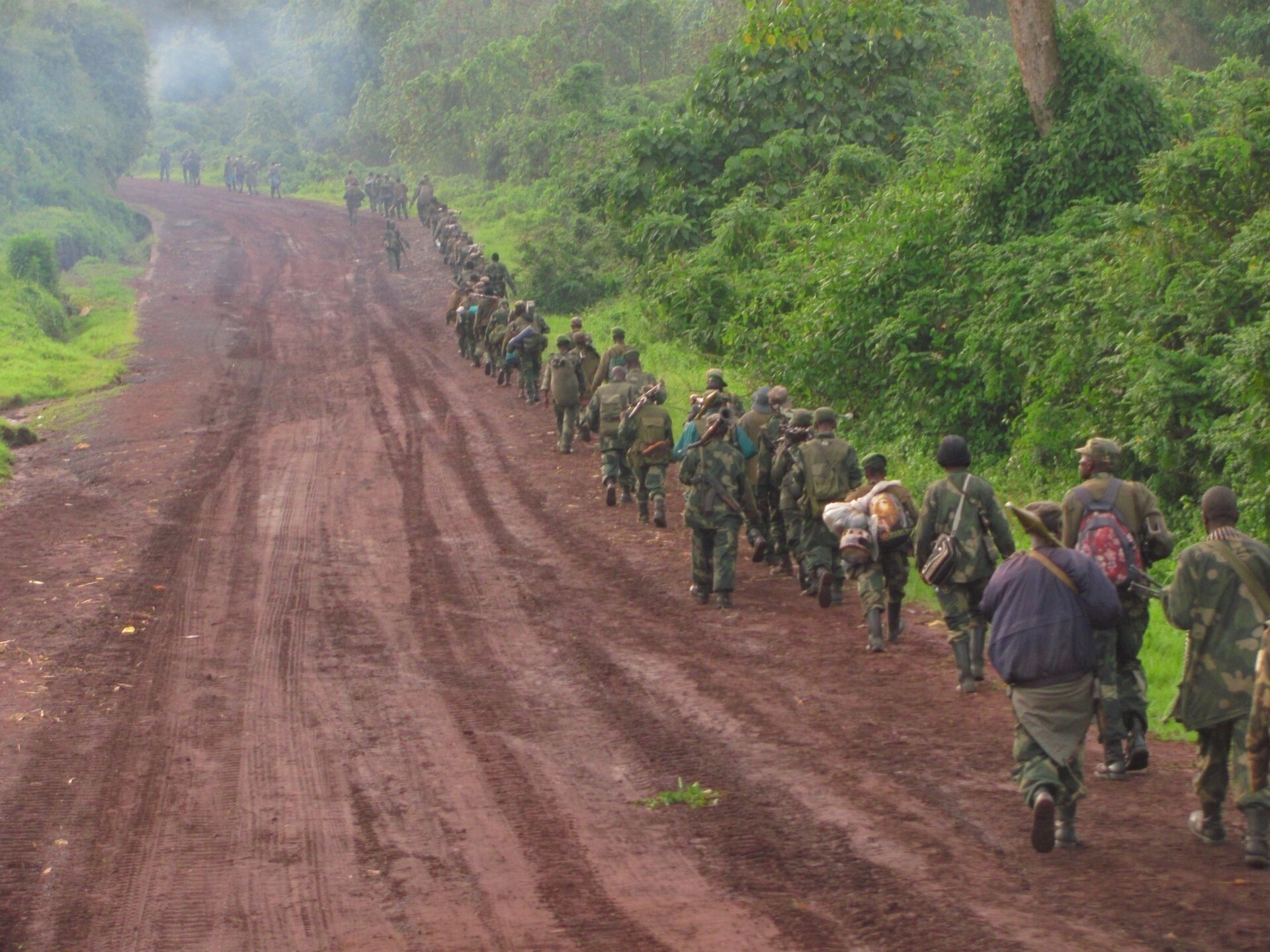Soldiers of the Armed Forces of the Democratic Republic of the Congo during an earlier M23 rebellion