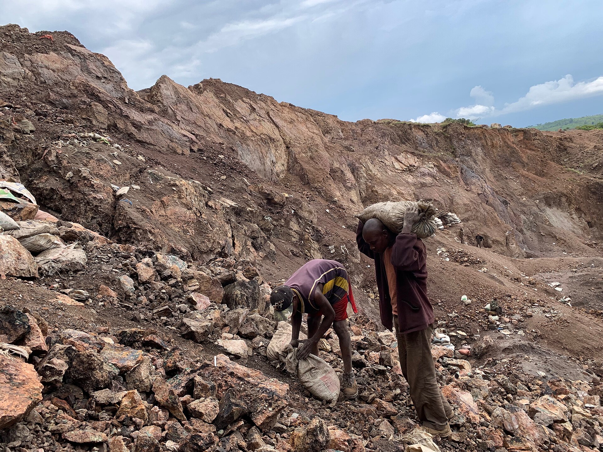 Artisanal cobalt miners at work in the Democratic Republic of the Congo