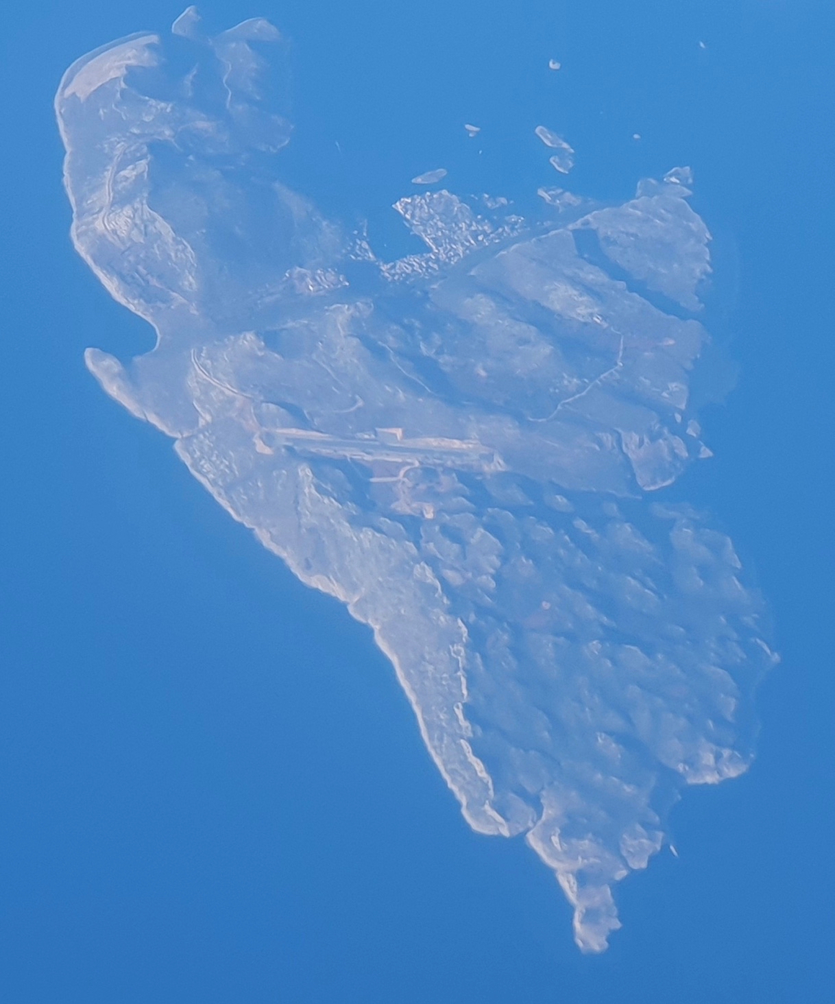 Aerial view of Kastellorizo, Greece's easternmost island, just off the Turkish coast