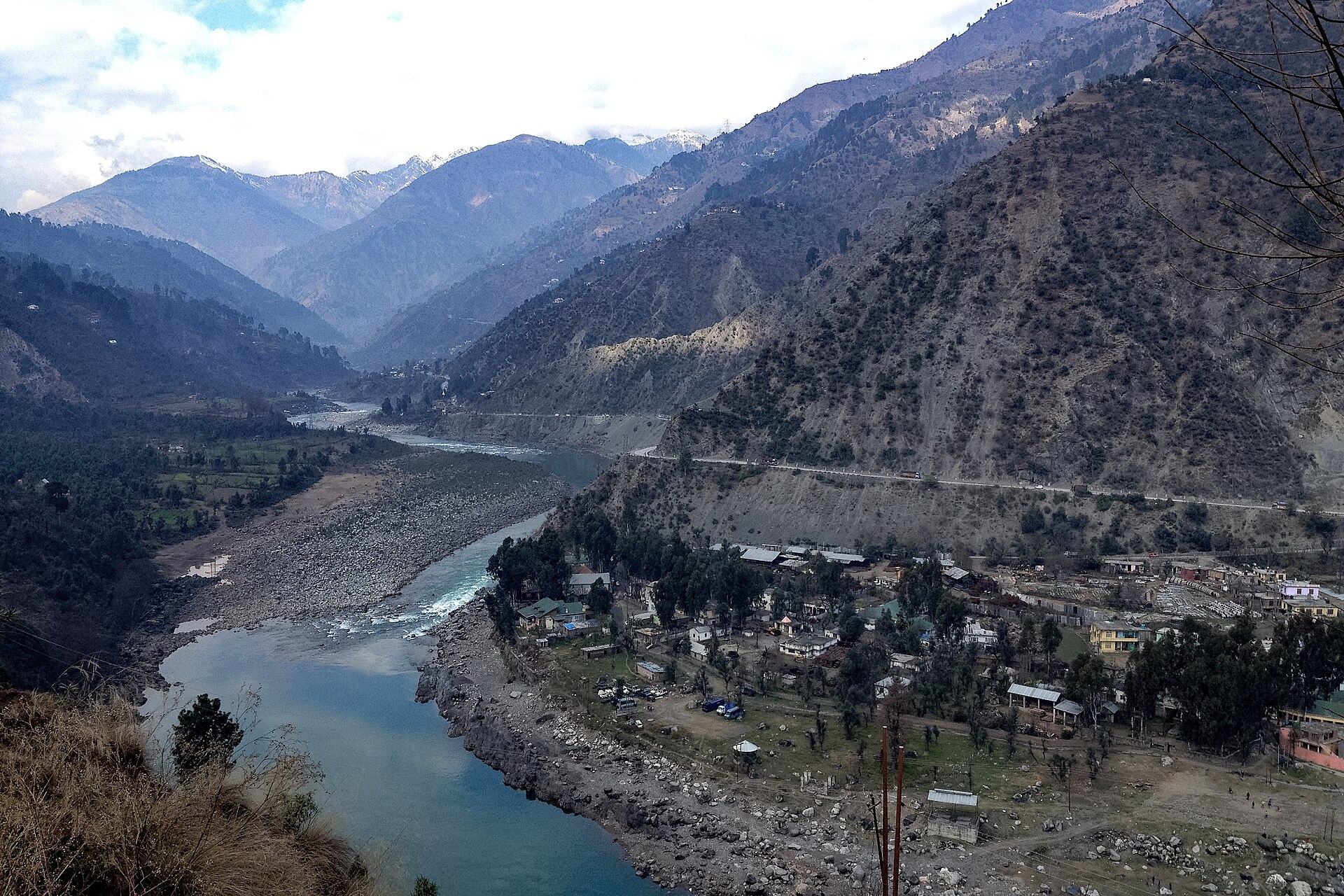The Chenab River flowing through Ramban district, Jammu and Kashmir