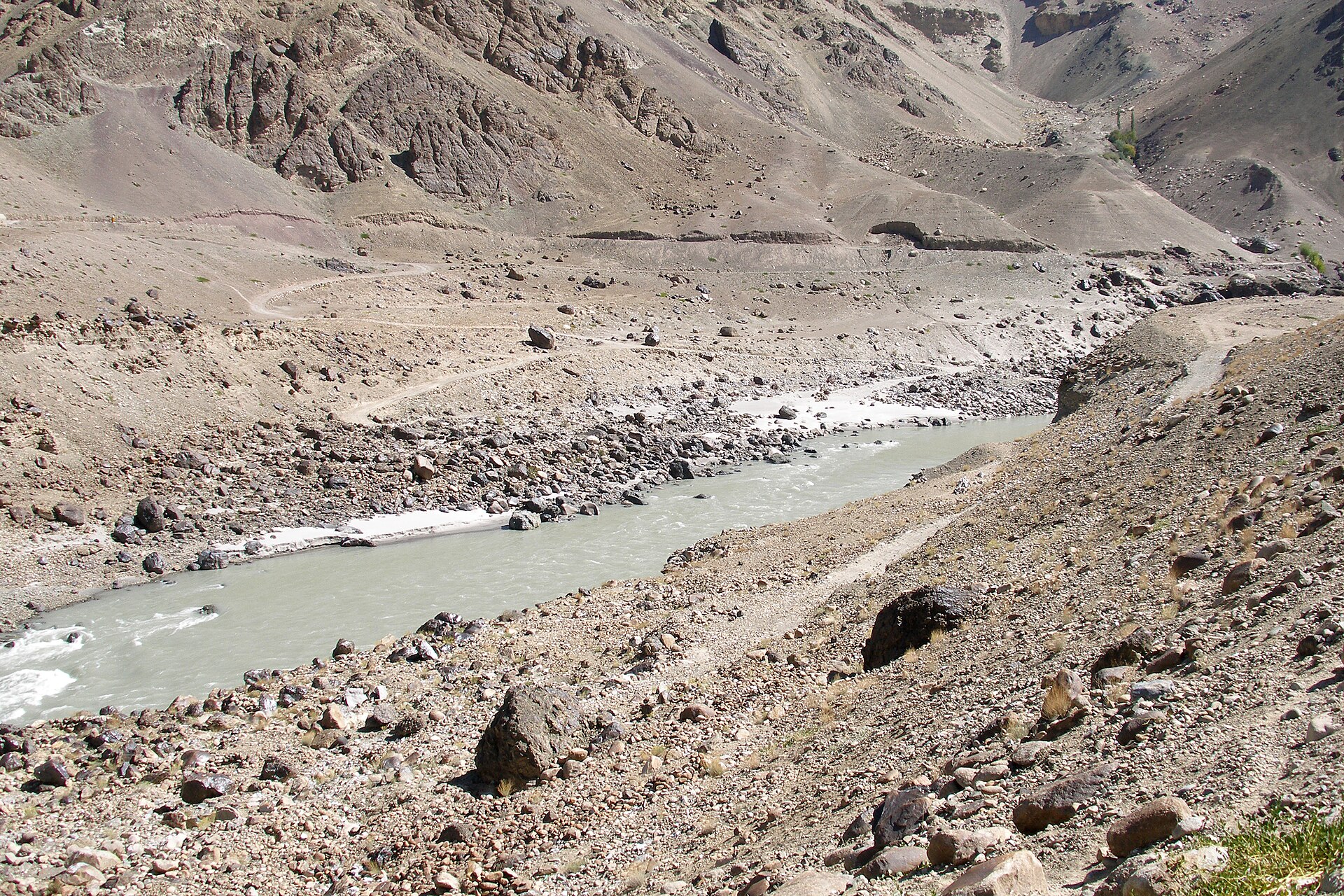 The Indus River in Ladakh, India, near its source