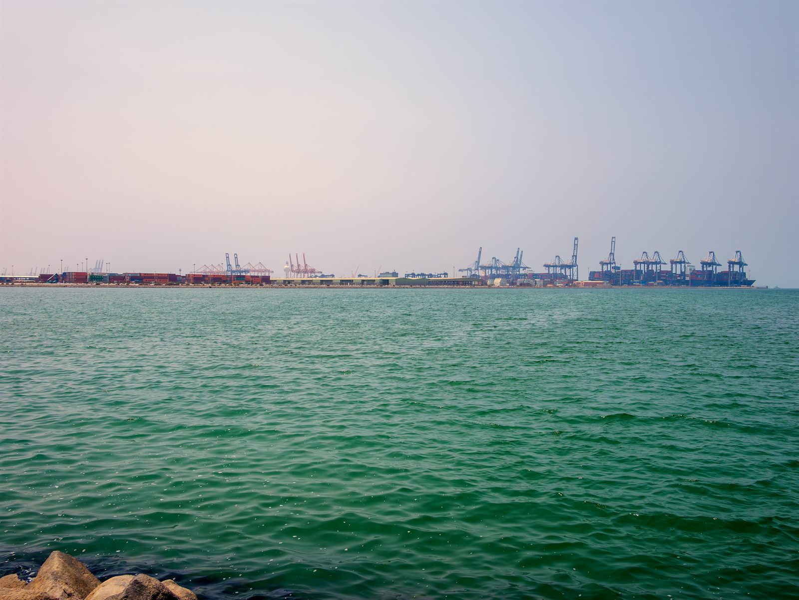 Container cranes and berths at Jeddah Islamic Port, Saudi Arabia's principal Red Sea port
