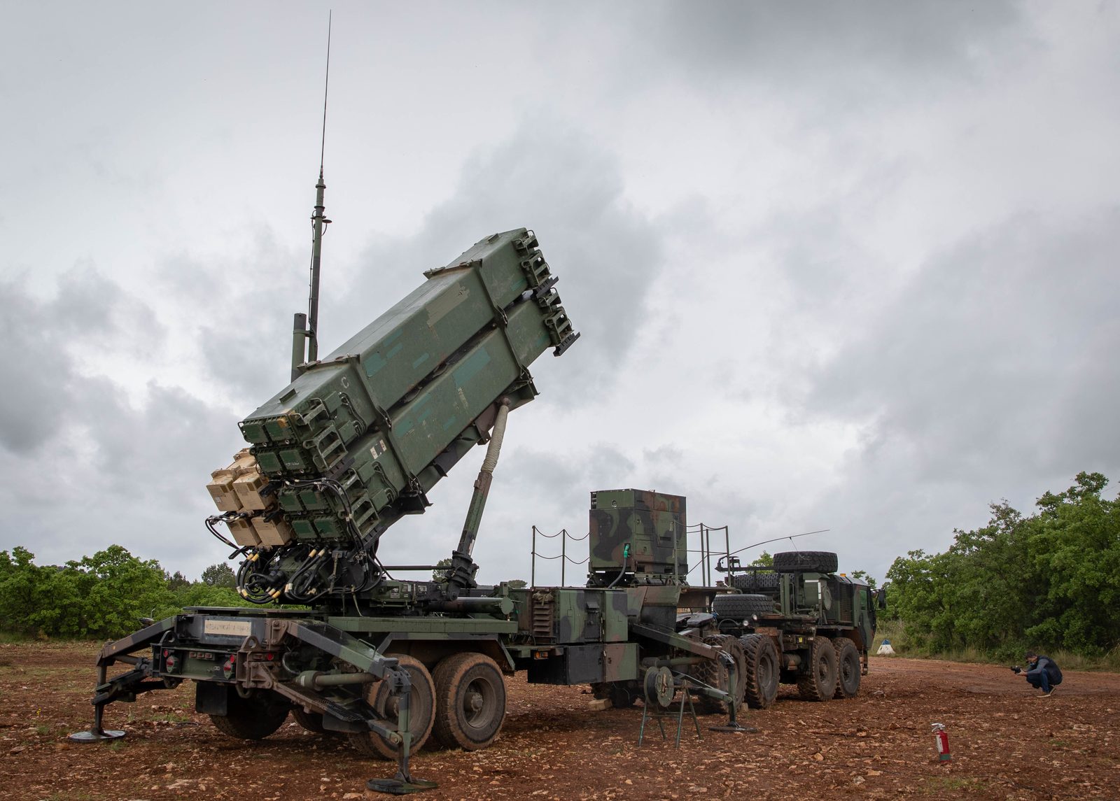 A US Army Patriot missile defense system deployed in the field
