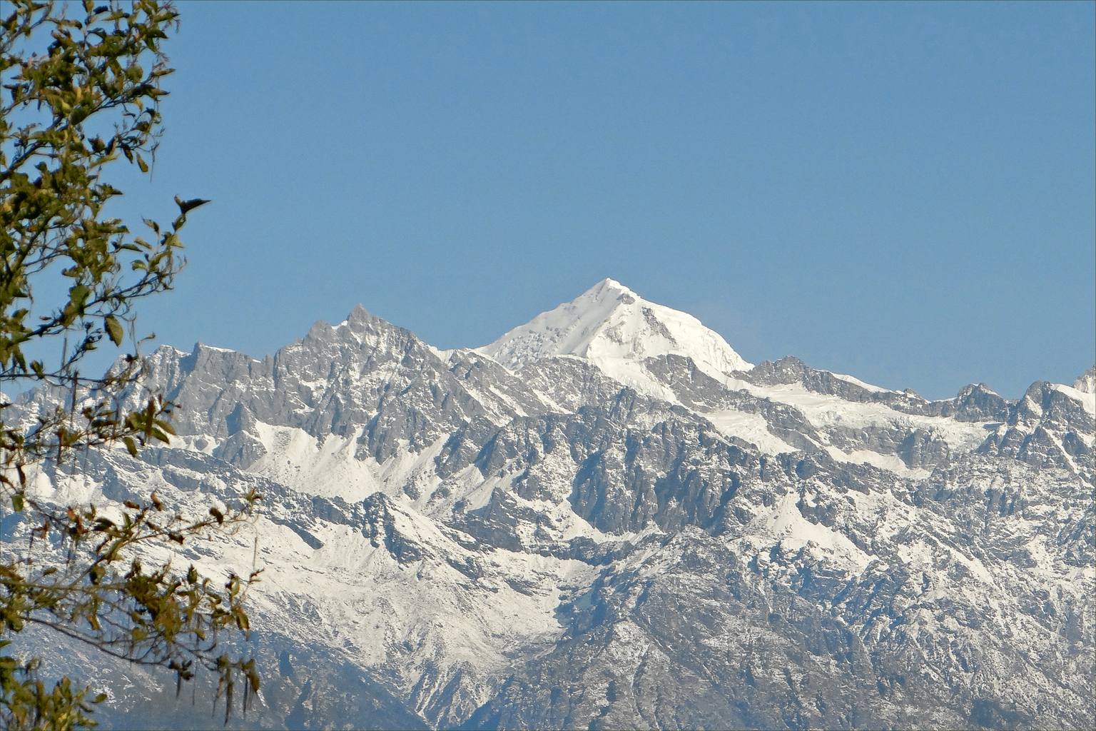 Langtang Lirung peak on the Nepal-Tibet border, seen from the Nepali side