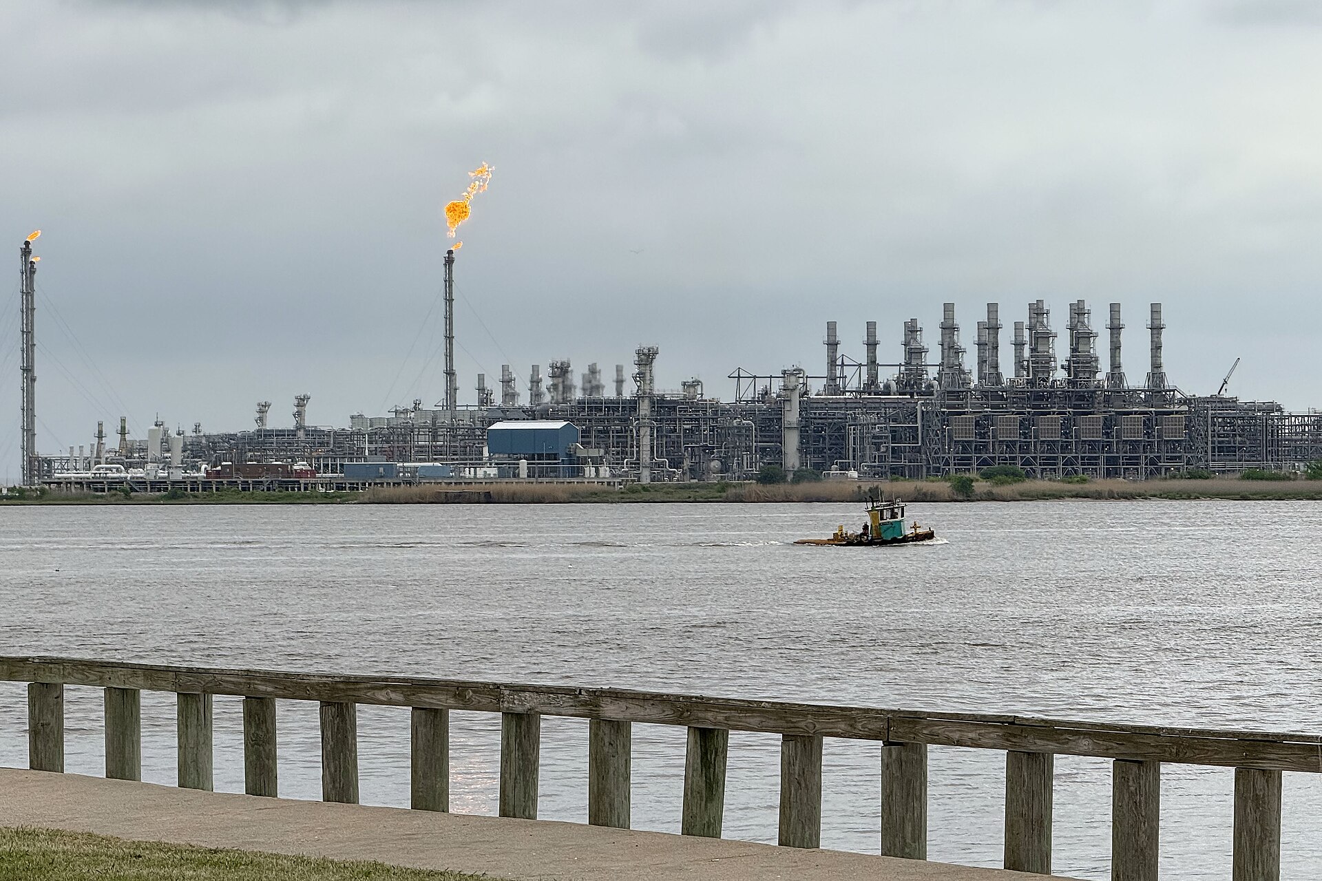 The Cheniere Sabine Pass LNG export terminal in Cameron Parish, Louisiana