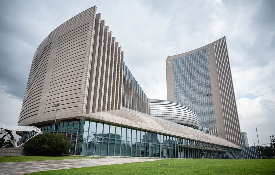 The African Union headquarters building in Addis Ababa, Ethiopia