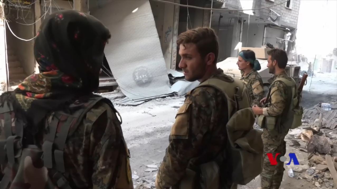 Syrian Democratic Forces fighters in Raqqa