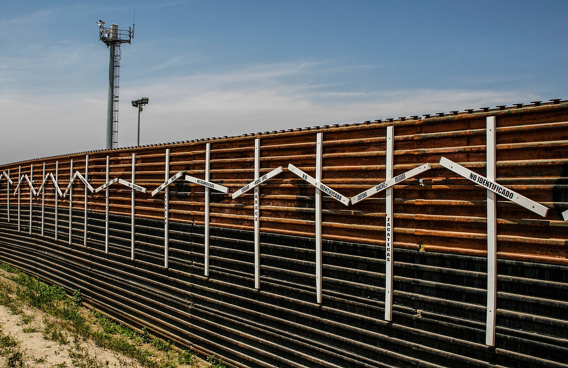 The US-Mexico border wall between Tijuana and San Diego