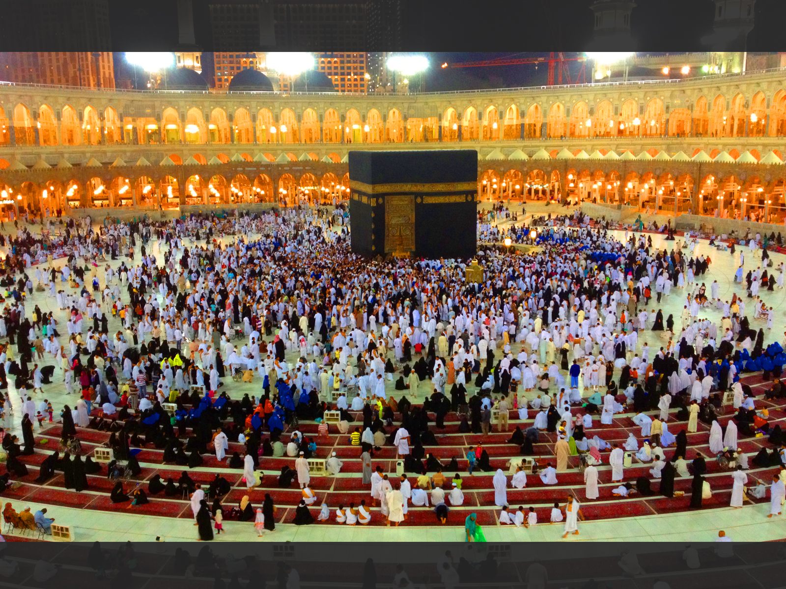 The Great Mosque of Mecca (Masjid al-Haram) surrounding the Kaaba, Saudi Arabia