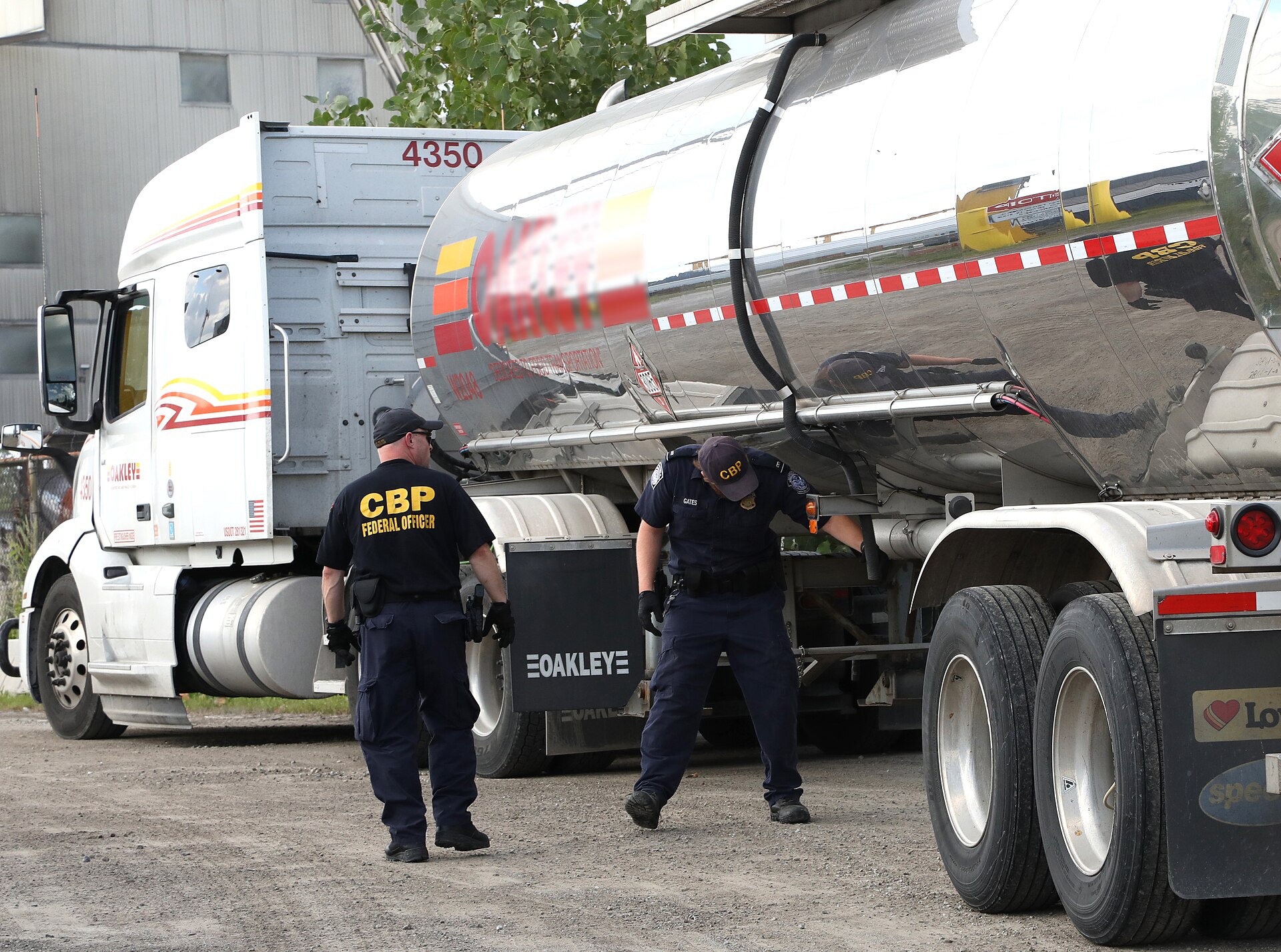 US Customs and Border Protection officers working at the Detroit-Windsor Tunnel port of entry