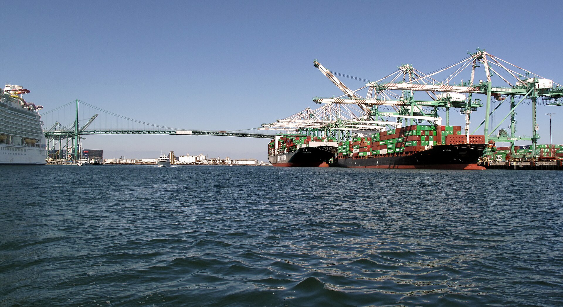 Container ships at the Port of Los Angeles