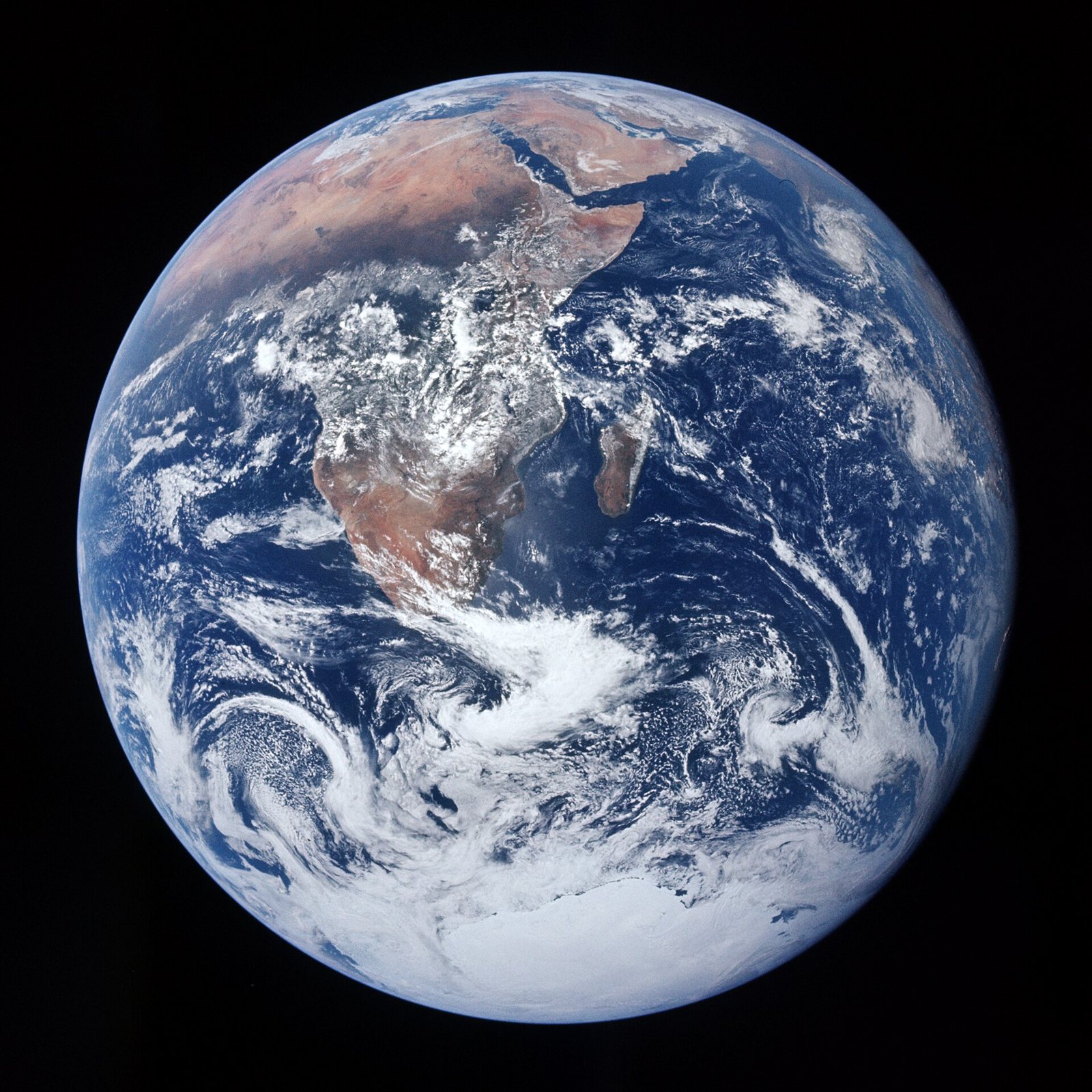 The Earth photographed from space by the Apollo 17 crew, the Blue Marble