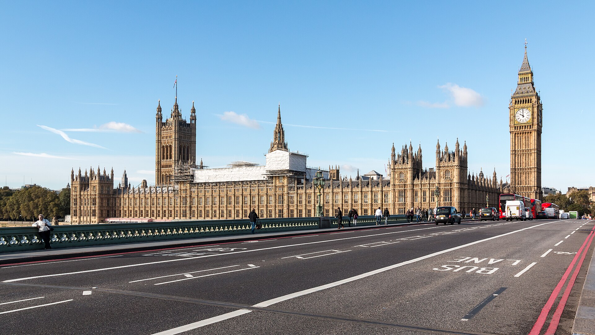 The Palace of Westminster and Elizabeth Tower on the River Thames, London